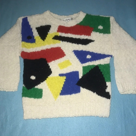 𝅺CHAUS Petites vintage crewneck knit sweater 1980’s size M - Picture 1 of 6